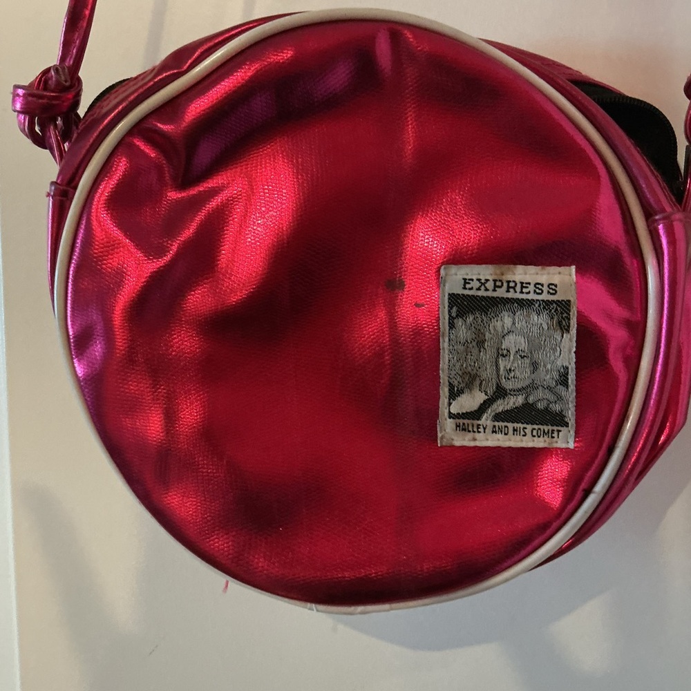 Vintage 1986 Express Metallic Pink RARE Crossbody Halley and His Comet Bag - Picture 14 of 16